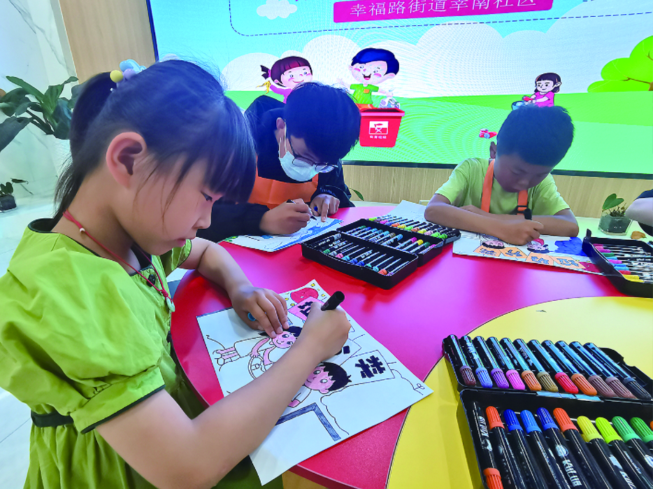 海州区幸福路街道开展青少年绘画垃圾分类科普宣传活动